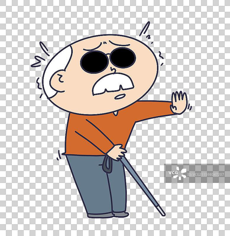 盲人老年人图片素材