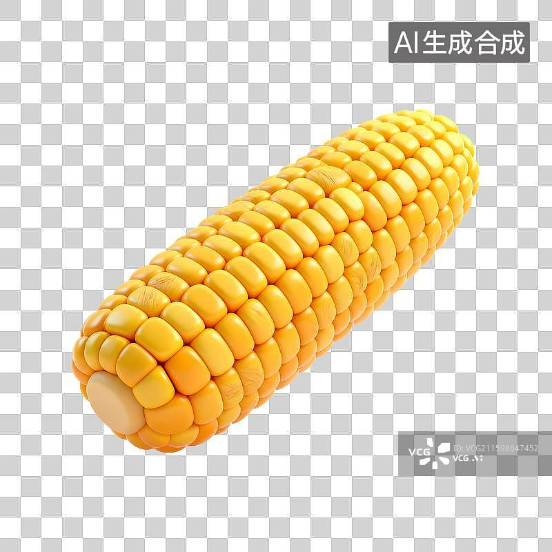 【AI数字艺术】一根新鲜的黄色玉米棒图片素材