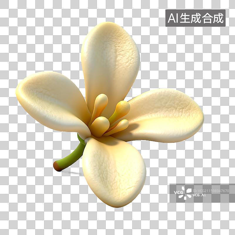 【AI数字艺术】淡雅浅黄色五瓣花朵图片素材