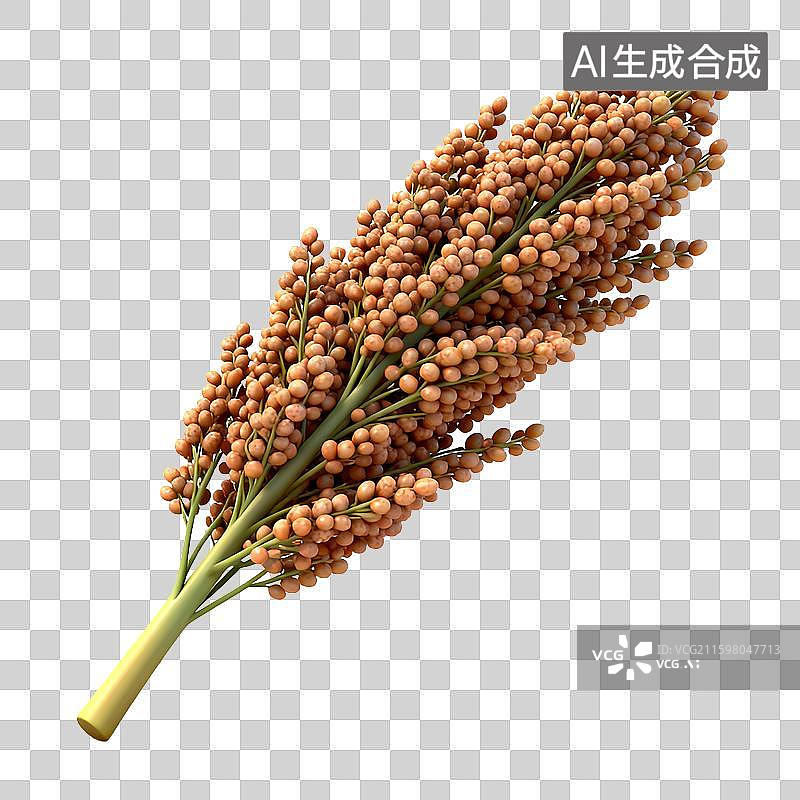 【AI数字艺术】高粱植株特写展示众多谷粒图片素材
