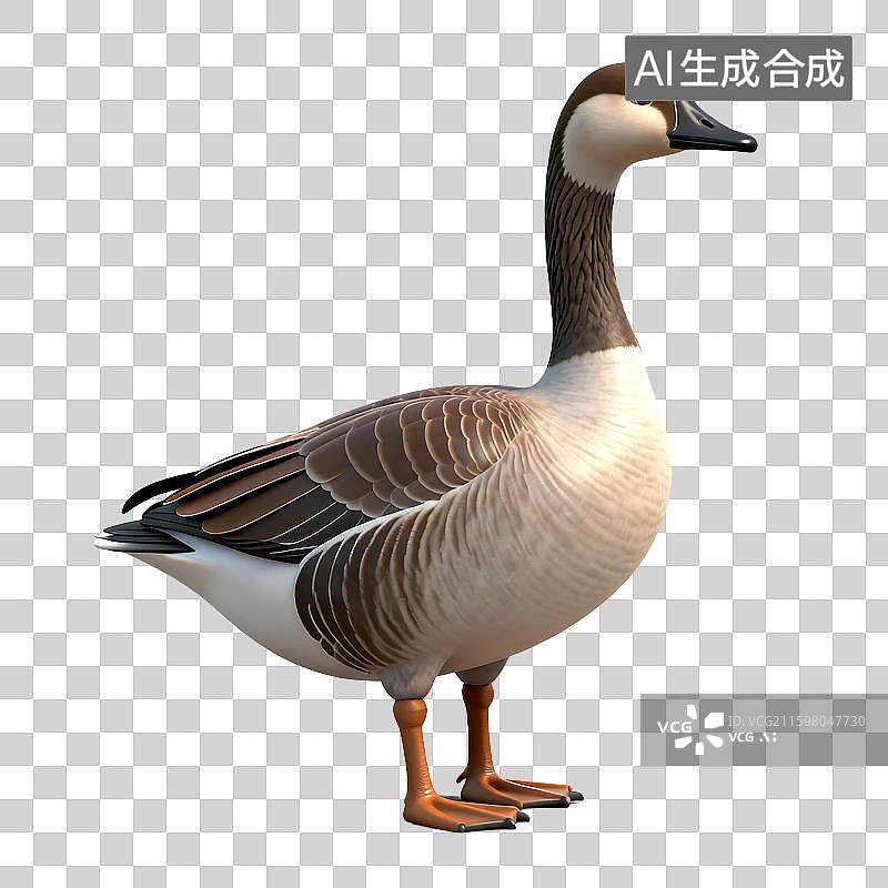 【AI数字艺术】一只优雅站立的野生大雁图片素材