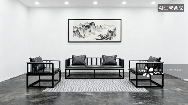 【AI数字艺术】中式沙发设计图片素材