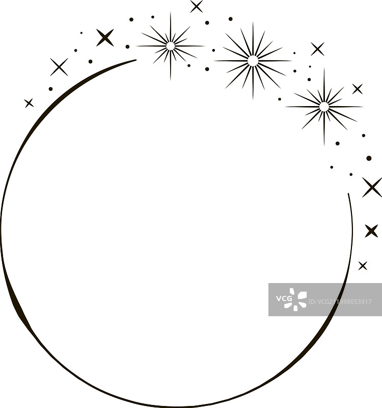 简约的黑色星爆圆形边框设计图片素材
