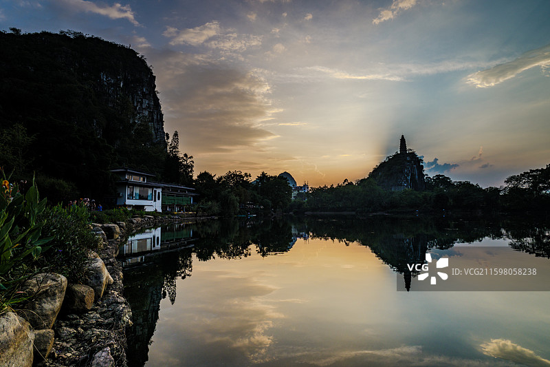 桂林塔山秋霞图片素材