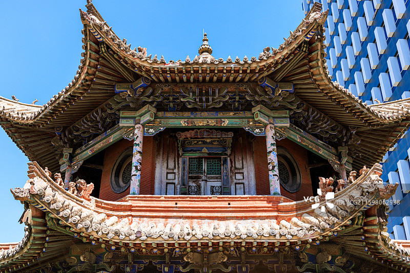 蒙古国乌兰巴托市兴仁寺八角楼图片素材