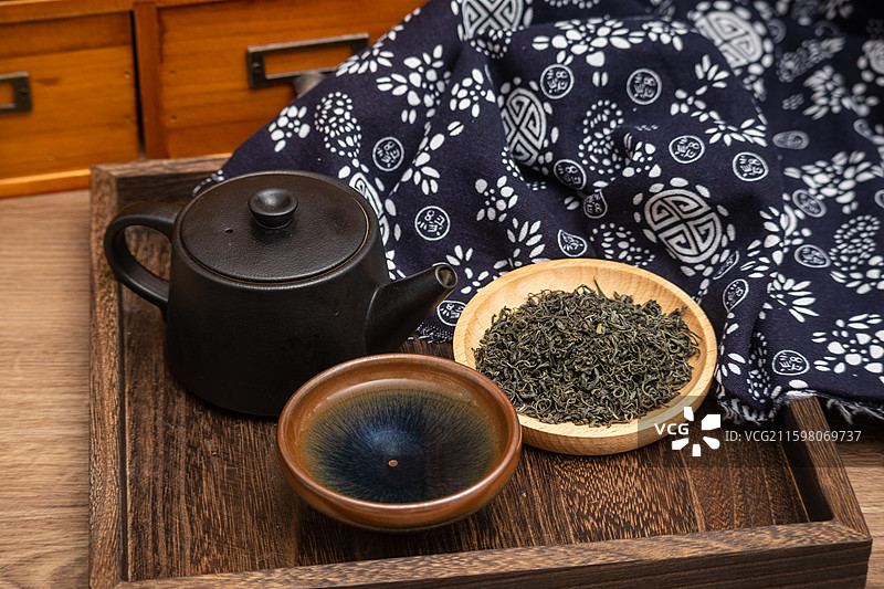 传统中式茶叶茶具泡茶品茶场景图片素材