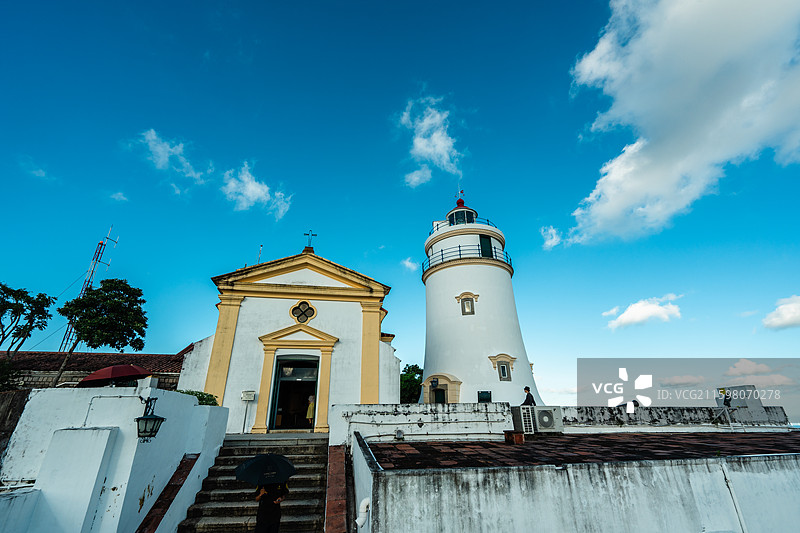 澳门炮台山灯塔图片素材