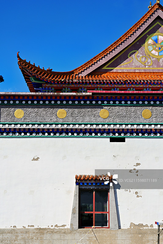 内蒙古自治区呼伦贝尔市鄂温克族自治旗，藏传佛教寺院广慧寺图片素材