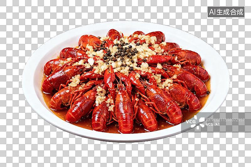 【AI数字艺术】一盘美味诱人的麻辣小龙虾图片素材