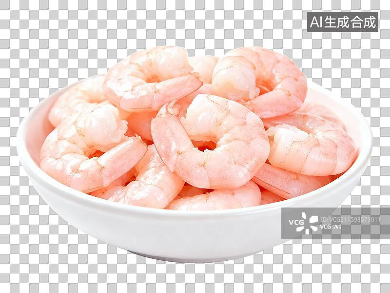 【AI数字艺术】白色碗中的新鲜虾仁图片素材