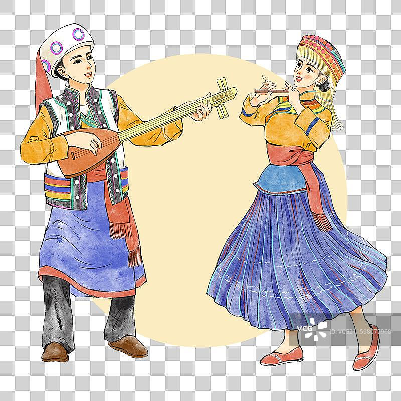 56民族，云南少数民族傈僳族。图片素材