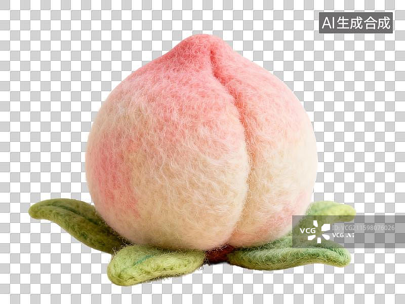 【AI数字艺术】3D毛毡手工桃子图片素材