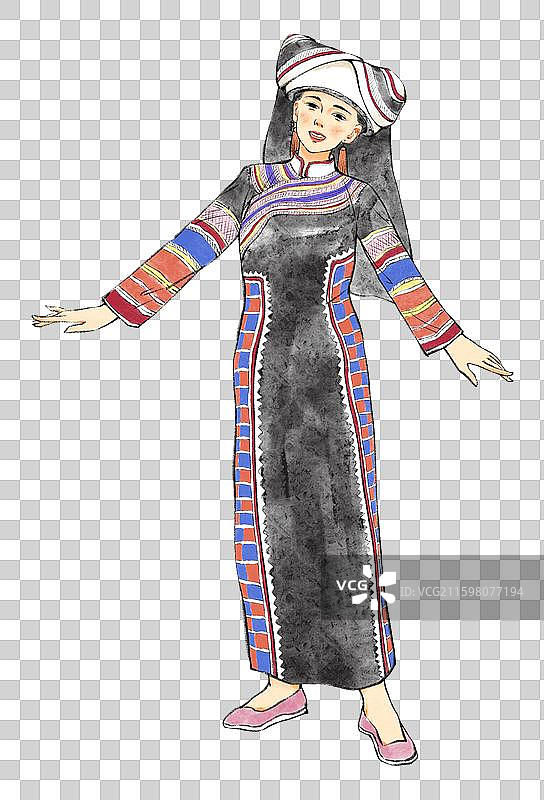 56民族，云南少数民族拉祜族。图片素材