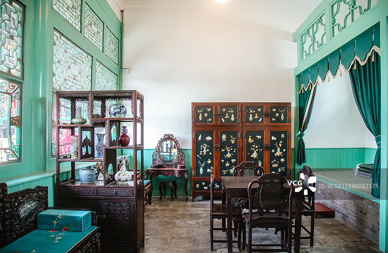 沈阳张氏帅府博物馆 中院三进院张作霖四夫人许澍旸居室图片素材