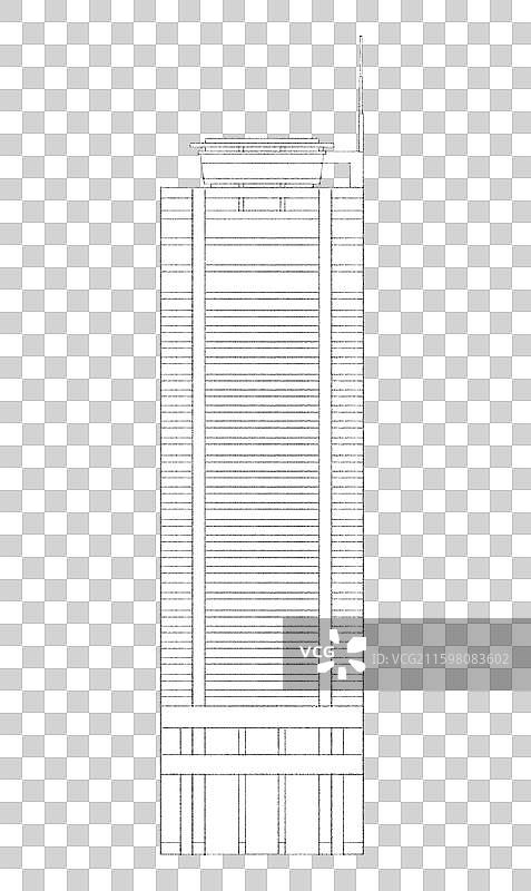 潍坊世纪环球中心线稿图片素材