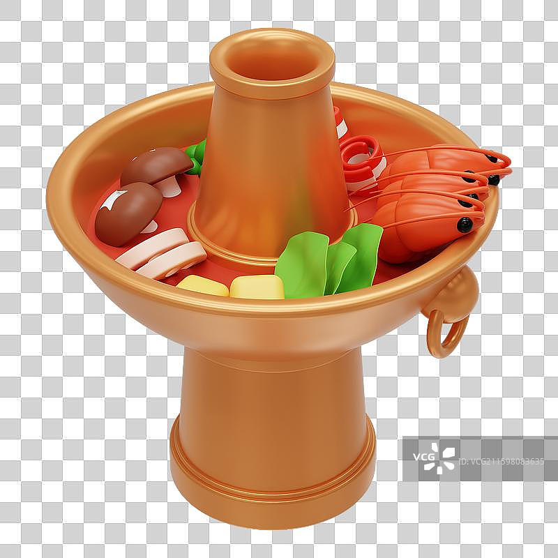 3D立体卡通火锅美食免抠元素图片素材