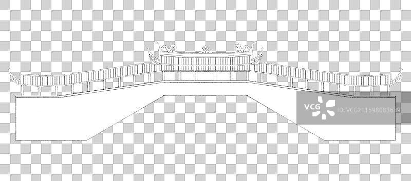 温州泰顺廊桥北涧桥线稿图片素材