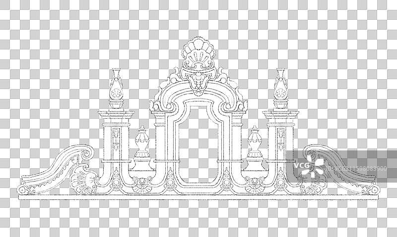 圆明园线稿图片素材