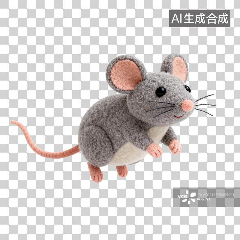 【AI数字艺术】可爱的毛毡老鼠玩具图片素材