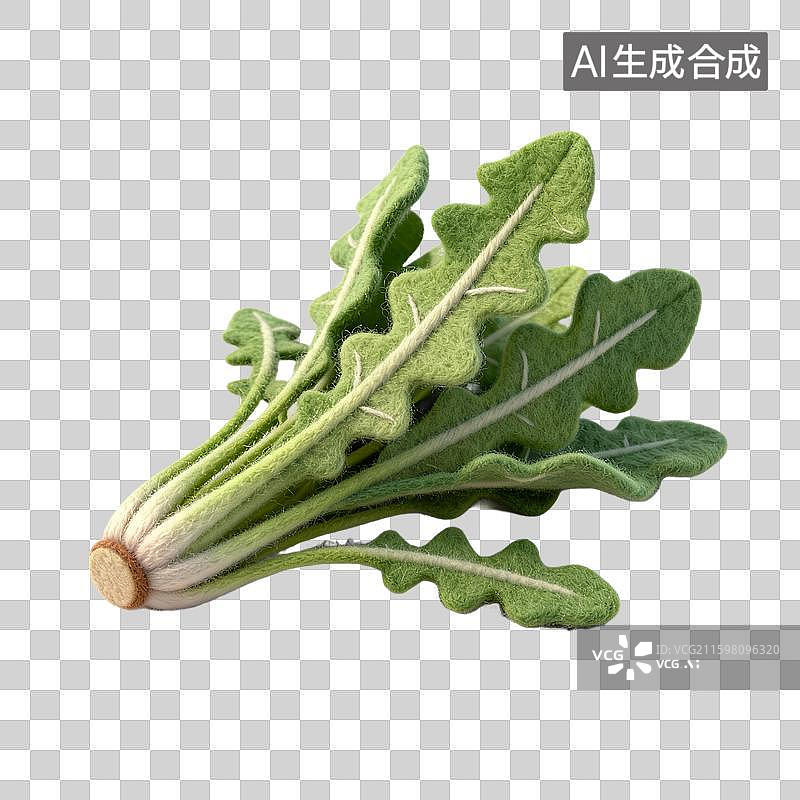 【AI数字艺术】手工毛毡绿叶蔬菜装饰图片素材