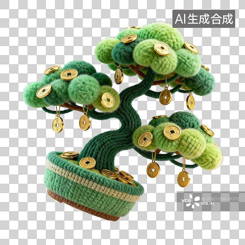 【AI数字艺术】发财树图标免扣元素图片素材