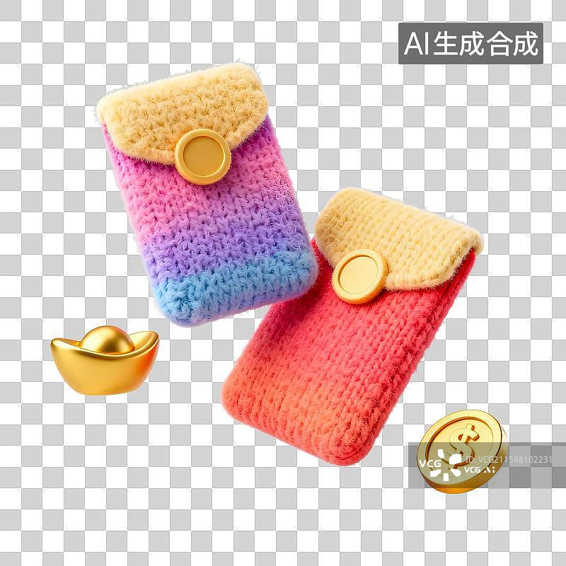 【AI数字艺术】红包金币元宝图标免扣元素图片素材