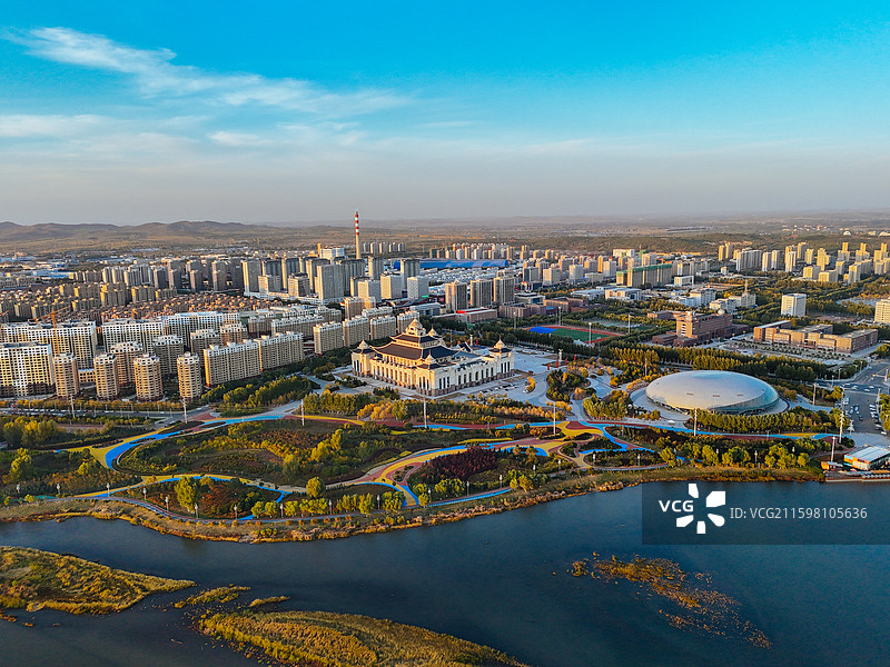 兴安盟 乌兰浩特 中心公园 归流河 牧骑宫 体育馆图片素材