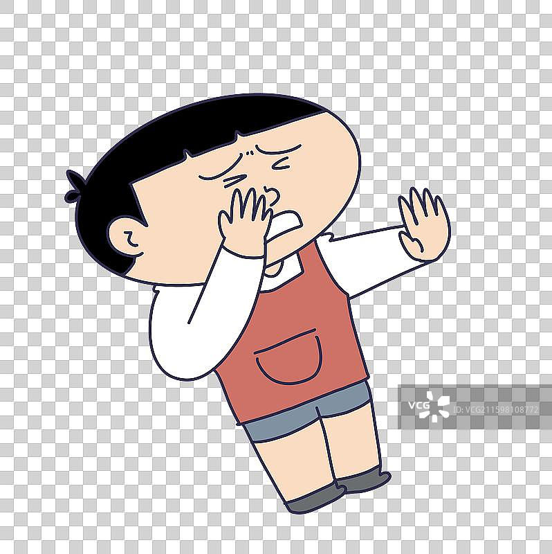 捂着鼻子的孩子图片素材