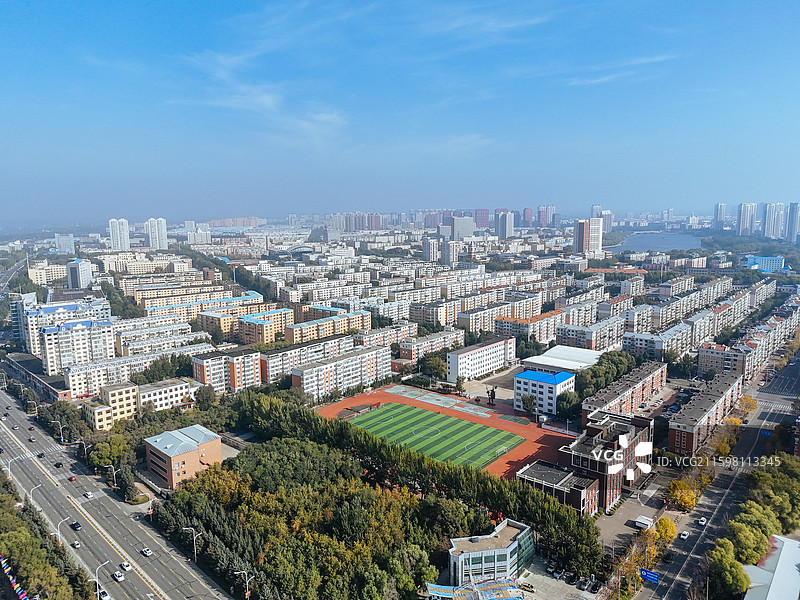 齐齐哈尔 龙沙区 龙沙公园 和平广场 劳动湖 航拍图片素材