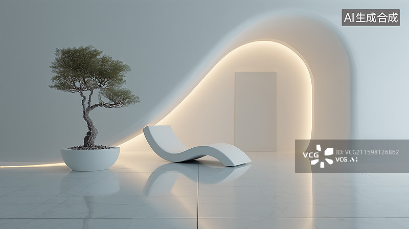 【AI数字艺术】现代等候区域图片素材