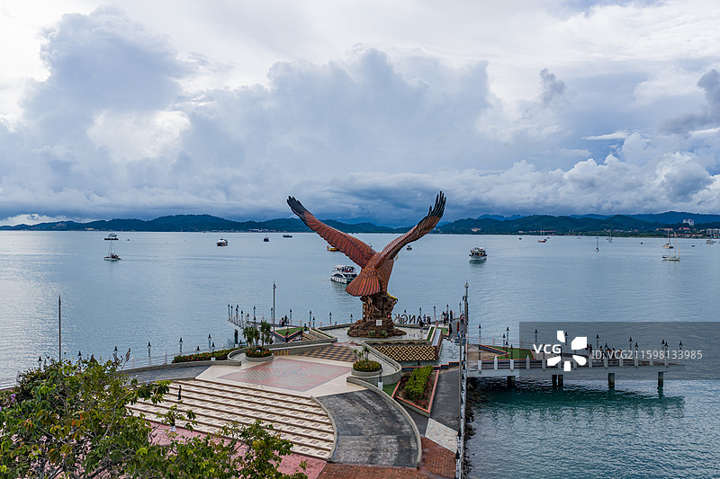 马来西亚兰卡威城市风景航拍图片素材