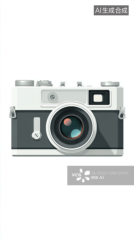 【AI数字艺术】复古相机插画图片素材