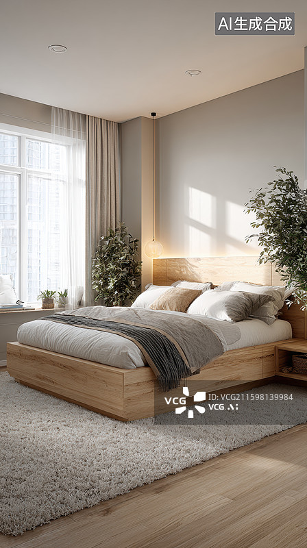 【AI数字艺术】现代简约卧室设计图片素材