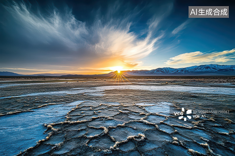 【AI数字艺术】冬季高原雪山自然风光图片素材