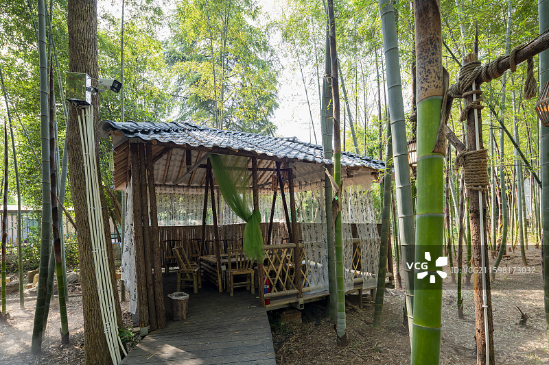 竹林木屋图片素材