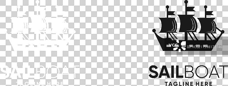 复古帆船标志设计图片素材