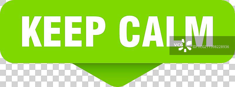 保持冷静贴纸，透明背景上的保持冷静标志图片素材
