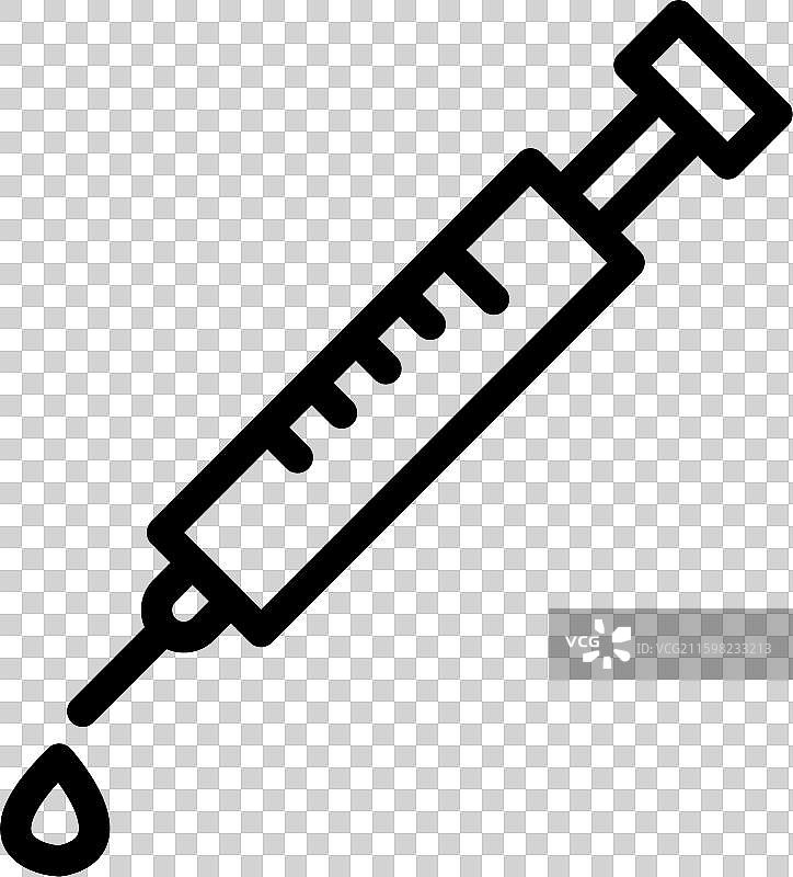 医疗和糖尿病护理的胰岛素注射器图标图片素材