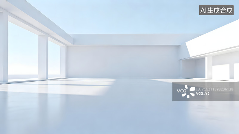 【AI数字艺术】干净室内空间，汽车广告背景图图片素材
