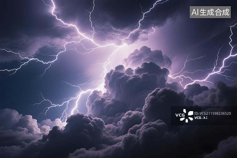 【AI数字艺术】闪电雷暴图片素材