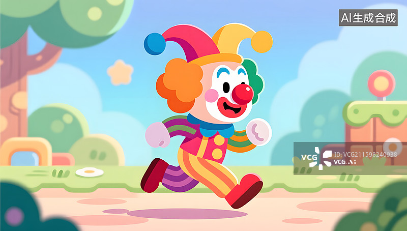 【AI数字艺术】愚人节的马戏团小丑三维插画图片素材