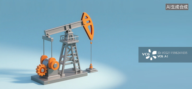 【AI数字艺术】3D三维抽油机油泵开采石油能源工业图片素材