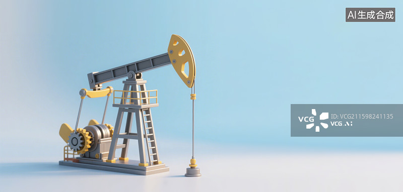 【AI数字艺术】3D三维抽油机油泵开采石油能源工业图片素材