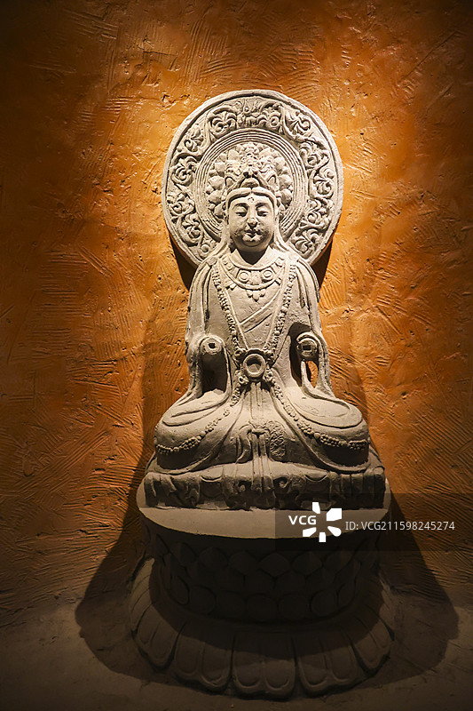 北响堂山石窟第3窟（按3：5比例复原）组图邯郸市博物馆邯郸古代石刻艺术陈列图片素材