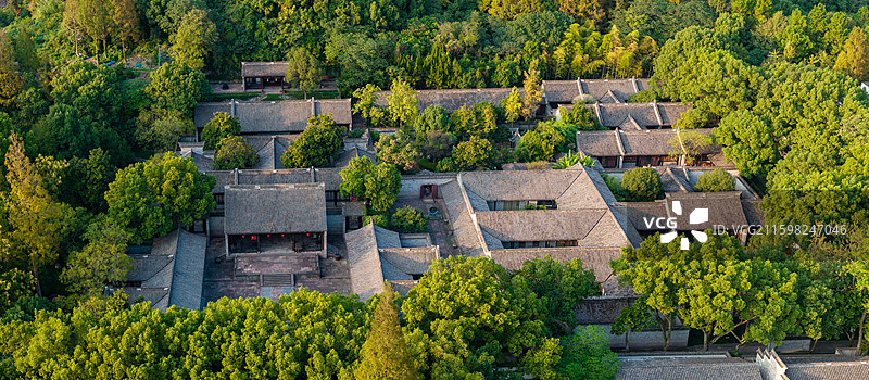 浙江宁波慈城古县城航拍图片素材