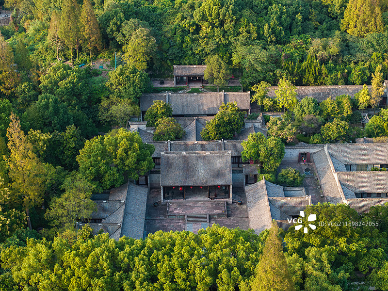 浙江宁波慈城古县城航拍图片素材