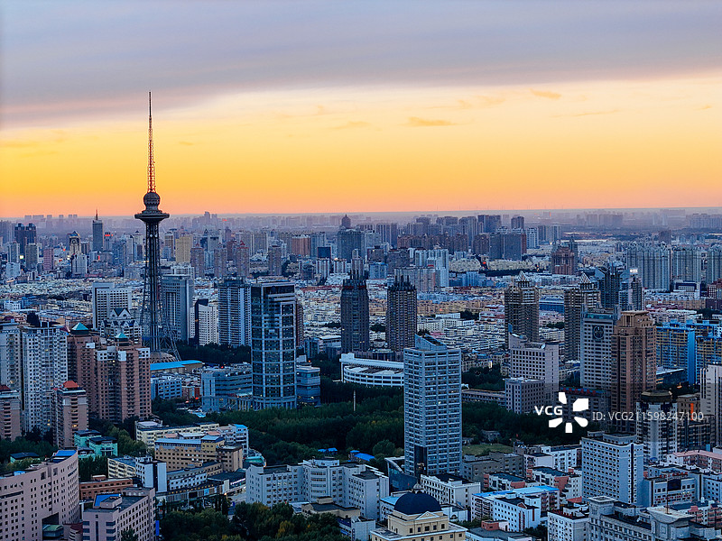 哈尔滨市 南岗区 龙塔 会展中心 体育场 航拍 地标图片素材