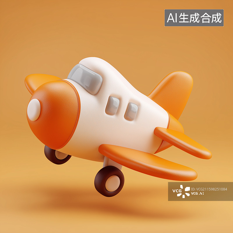 【AI数字艺术】粘土飞机图标图片素材