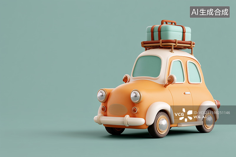 【AI数字艺术】粘土小汽车图标图片素材