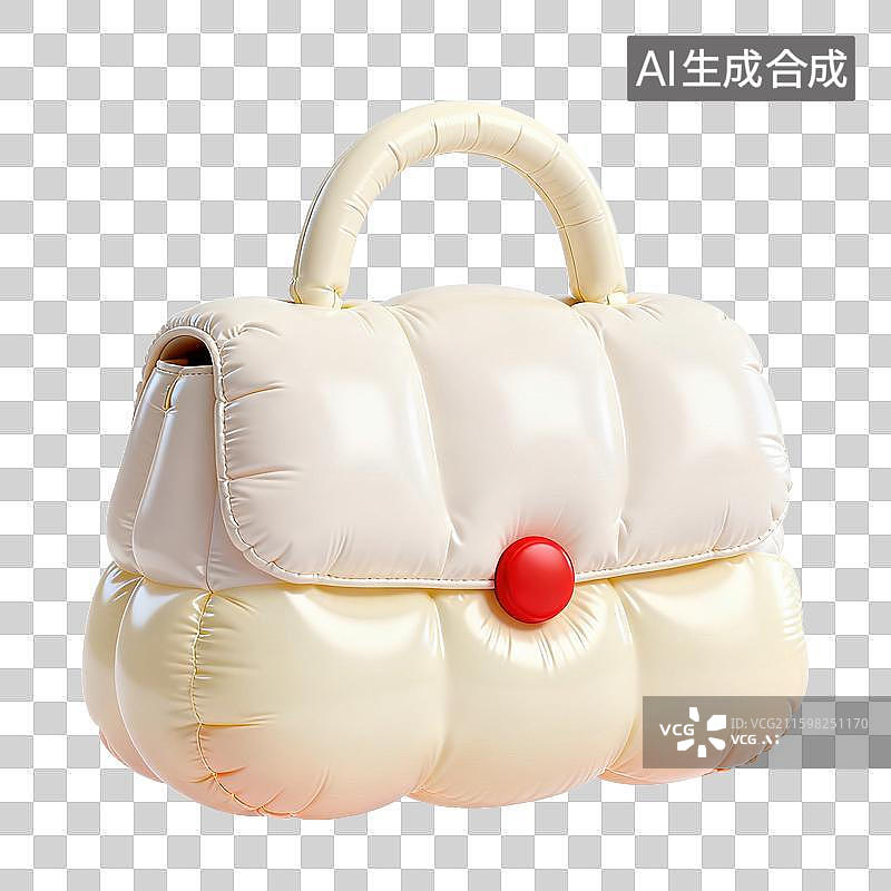 【AI数字艺术】3D三维膨胀气球风格女士手提包元素图片素材